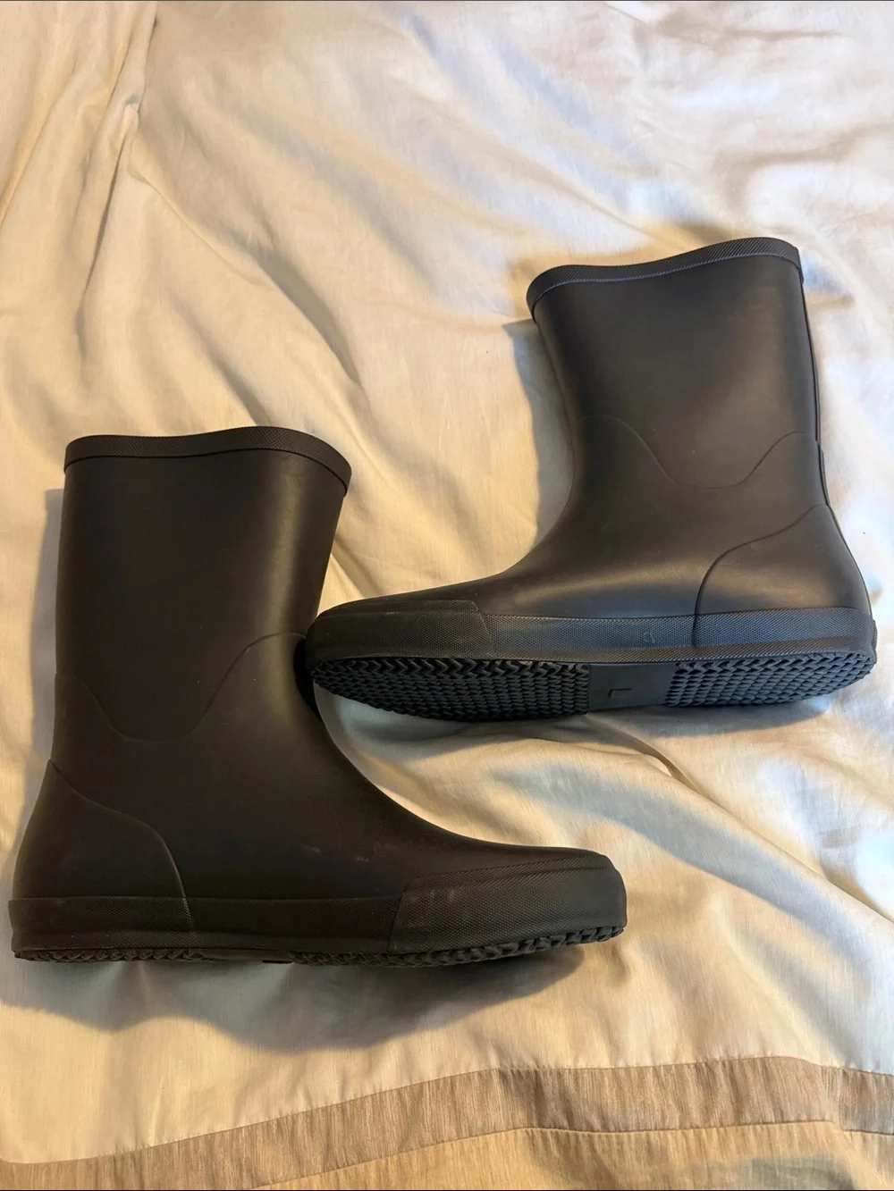 Helly Hansen Black Matte Rubber Rain Boots with HH Logo